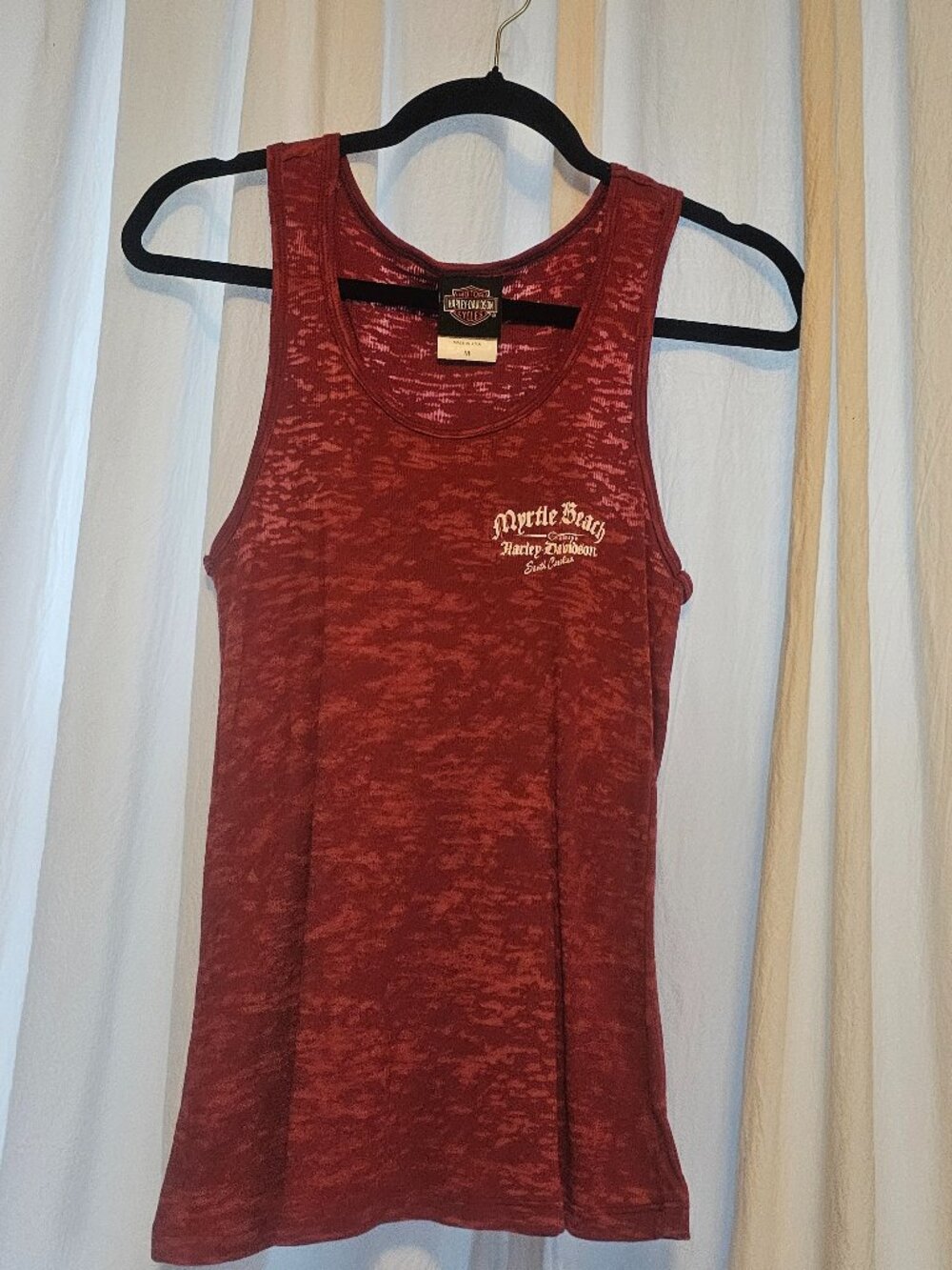 Harley Davidson Womens M Myrtle Beach Burnout Tank Made USA 2018